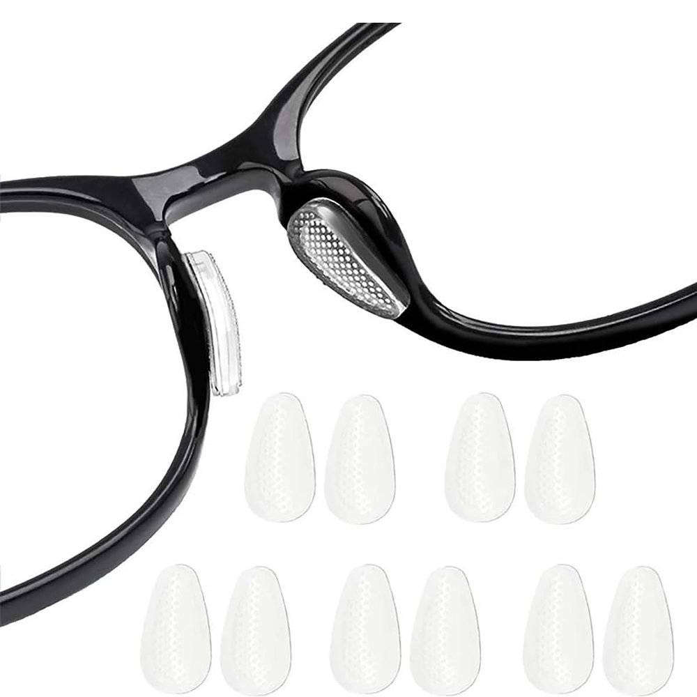 5 Pairs Clear Silicone Eyeglass Nose Pads, Anti Slip Nosepads with Sticky Backing for Glasses, Soft Nose Grips for Glasses and Sunglasses Repair Kits(1.5mm)