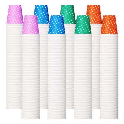 1000 Pack 5oz Paper Cups, Multicolor Paper Disposable Cups, Small Mouthwash Cups, Cold Beverage Drinking Cup for Party, Travel and Event (Dots)