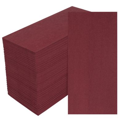 100 Pack Dark Burgundy Paper Napkins, Disposable Linen-Feel Guest Towels Cloth-Like Hand Towels, Soft, Absorbent, Paper Hand Napkins for Kitchen, Bathroom, Parties, Weddings, Dinners - 12" x 17"