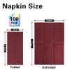 100 Pack Dark Burgundy Paper Napkins, Disposable Linen-Feel Guest Towels Cloth-Like Hand Towels, Soft, Absorbent, Paper Hand Napkins for Kitchen, Bathroom, Parties, Weddings, Dinners - 12" x 17" view 2