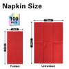 100 Pack Red Paper Napkins, Disposable Linen-Feel Guest Towels Cloth-Like Hand Towels, Soft, Absorbent, Paper Hand Napkins for Kitchen, Bathroom, Parties, Weddings, Dinners - 12" x 17" view 2
