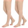 2Pairs Ktinnead 20-30mmHg Thigh High Compression Stockings for Women, Open-Toe Thigh High Compression Socks, Medical Compression Stockings for Pregnant, Teacher, Doctor, Varicose Veins, lymphedema view 1