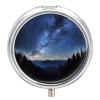 LFDSEPYM Round Pill Box Portable Pill Case for Pocket Night Sky Travel Small Pill Organizer 3 Compartment Metal Pill Container Holder for Medicine Vitamins Fish Oil Supplements view 1