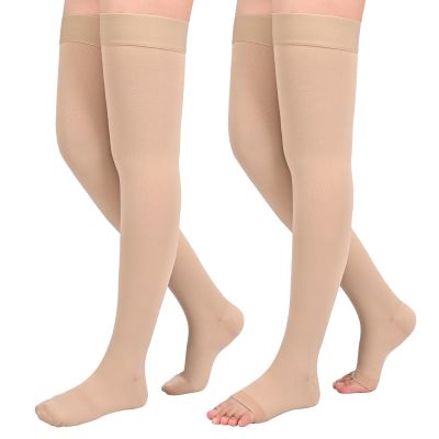 2Pairs Ktinnead 20-30mmHg Thigh High Compression Stockings for Women, Thigh High Compression Socks, Medical Compression Stockings for Pregnant, Teacher, Doctor, Varicose Veins, Swelling, lymphedema