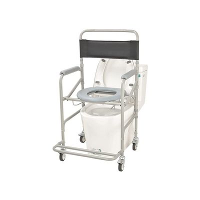 Foldable Commode/Shower Chair Folding Toilet Chair,Bedside Commodes Chair,Rolling Bathroom Wheelchair Shower Chair with Armrests Backrest,Pregnant Women Elderly Toilet Alternative Chair