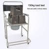 Foldable Commode/Shower Chair Folding Toilet Chair,Bedside Commodes Chair,Rolling Bathroom Wheelchair Shower Chair with Armrests Backrest,Pregnant Women Elderly Toilet Alternative Chair view 2
