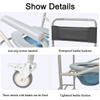 Foldable Commode/Shower Chair Folding Toilet Chair,Bedside Commodes Chair,Rolling Bathroom Wheelchair Shower Chair with Armrests Backrest,Pregnant Women Elderly Toilet Alternative Chair view 3