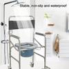 Foldable Commode/Shower Chair Folding Toilet Chair,Bedside Commodes Chair,Rolling Bathroom Wheelchair Shower Chair with Armrests Backrest,Pregnant Women Elderly Toilet Alternative Chair view 4