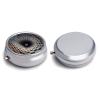 LFDSEPYM Round Pill Box Portable Pill Case for Pocket 3D Art Travel Small Pill Organizer 3 Compartment Metal Pill Container Holder for Medicine Vitamins Fish Oil Supplements view 3