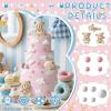 12 PCS Bear Cake Topper, Bear Cake Decorations with Balls Cake Toppers for Boys Girls Baby Shower Birthday Party Decorations (Pink) view 3
