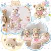 12 PCS Bear Cake Topper, Bear Cake Decorations with Balls Cake Toppers for Boys Girls Baby Shower Birthday Party Decorations (Pink) view 4