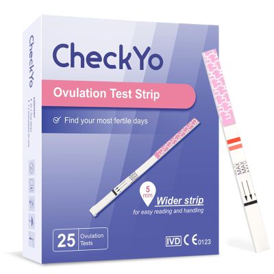 CheckYo [25 Pack] Ovulation Test Strips: Ovulation Predictor Kit Home Finding Most Feritile Days-Accurate & Reliable for Women