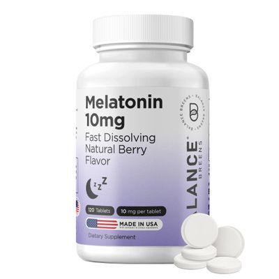 Balancebreens Melatonin 10mg Fast-Dissolve, 120 Tablets  Natural Sleep Aid for Restful Nights, Drug-Free Support for Relaxation and Tranquility