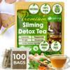 100 Bags - SIimming Detox Tea Caffeine Free - Herbal Tea with Chamomile, Hibiscus Tea & Ginger Root for Colon Cleanse  Natural Citrus & Cinnamon Herbal Tea for Digestive Health view 1