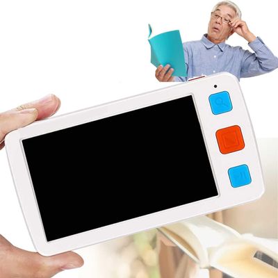 Digital Video Magnifier, 17 Color Modes 5.0 Inch Handheld Portable Digital Magnifier,5 Inch LCD Screen for Low Vision Foldable Handle,White