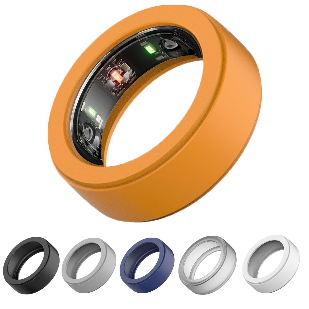 LevyPan Silicone Protector Compatible with Oura Ring Gen 3, Elastic Cover for Men and Women (Yellow, S(6/7/8))