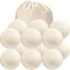 12 Pack Wool Dryer Balls XL Reusable Laundry Balls for Dryer Natural Fabric Softener Ball with 1 Storage Bags Reduce Wrinkles and Decrease Drying Time view 1