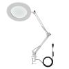 10X Magnifying Glass LED Repair Lamp with 3 Colors Light Flexible Arm Brightness Adjustable Workbench Light with Clip (White) view 1