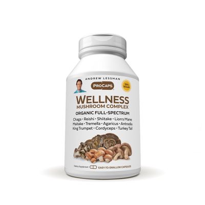 ANDREW LESSMAN Wellness Mushroom Complex 360 Capsules - Organic Full Spectrum Blend of 11 Mushrooms - Supports Overall Health and Vitality - No Additives. Mushroom Complex Supplement