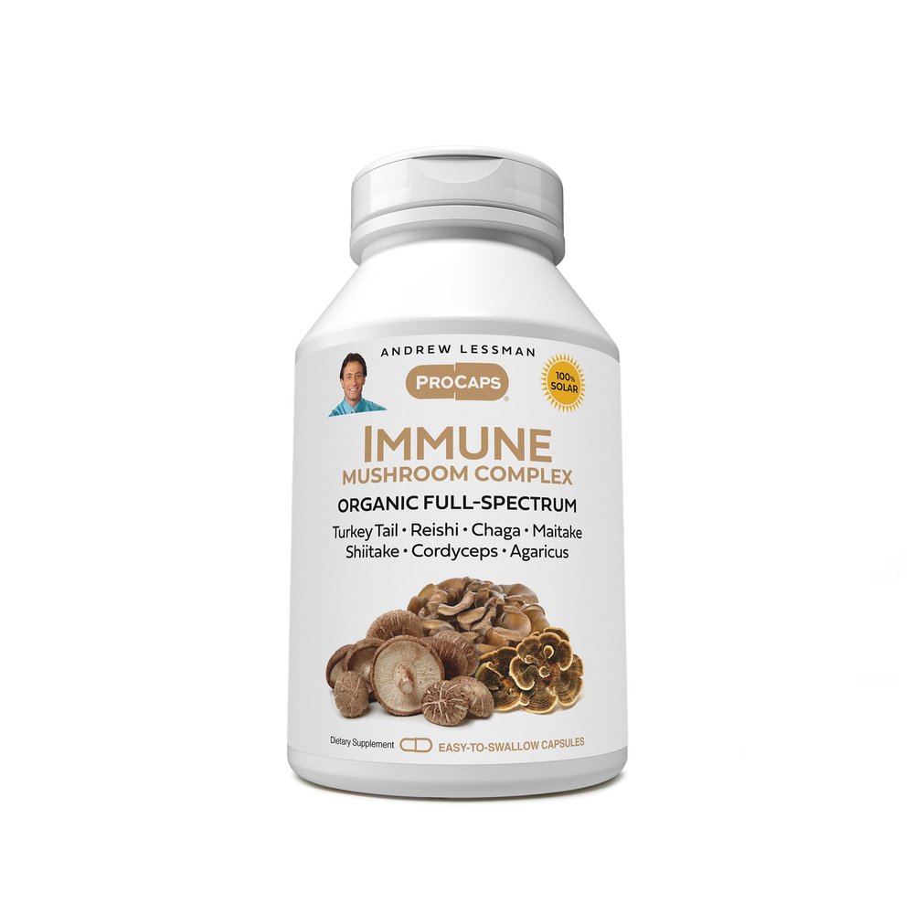 ANDREW LESSMAN Immune Mushroom Complex 60 Capsules  Organic Full Spectrum Blend of Seven Mushrooms  Supports Healthy Immune Function  No Additives. Mushroom Complex Supplement