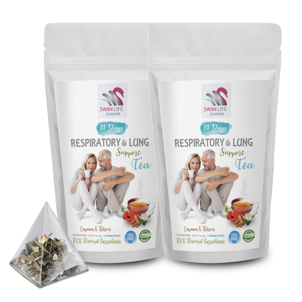 breath easy with lung detox herbal tea - RESPIRATORY & LUNG SUPPORT TEA 28 DAYS - respiratory lung cleanse blend, immune support & mucus relief, includes night time detox tea, complete body cleanse