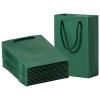 Katfort Dark Green Paper Gift Bags 50 Pack, 5.1x2.4x7.5in, Cotton Handle, Matte Green, Kraft Paper view 1