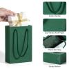 Katfort Dark Green Paper Gift Bags 50 Pack, 5.1x2.4x7.5in, Cotton Handle, Matte Green, Kraft Paper view 3