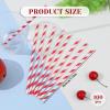 100 Pieces Disposable Red Striped Paper Straws,Party Decorative Straw Cocktail Drinking Straws Bulk for Drinking Crafts Birthday Wedding Party Decorations Supplies view 2
