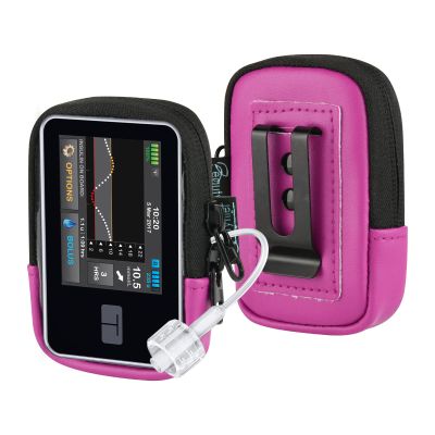 Beautyflier Insulin Pump Case for Tandem T:Slim X2, Insulin Pump Holder Compatible with T:Slim/T:Slim G4, Insulin Pump Storage Bag with Belt Clip, Not Easy Fall & Break Pump Accessories (Hot Pink)