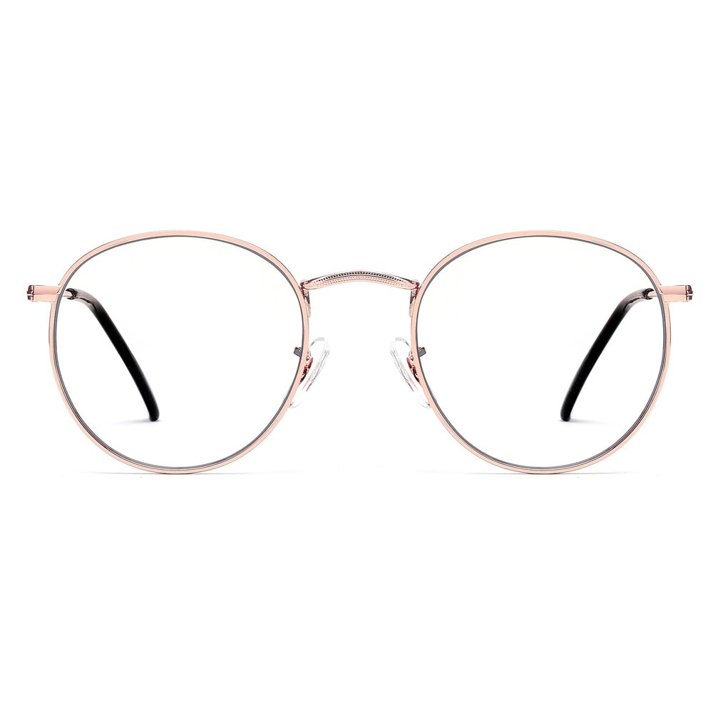 JFXQDR Blue Light Blocking Glasses for Women Men Metal Round Frame