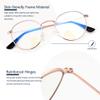 JFXQDR Blue Light Blocking Glasses for Women Men Metal Round Frame view 3