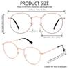 JFXQDR Blue Light Blocking Glasses for Women Men Metal Round Frame view 4