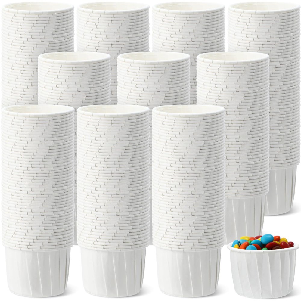 Amyhill 600 Pack Disposable Paper Medicine Cups Small Condiment Cups for Ketchup Tasting Pills Medicine Food Dessert Portion Containers (2 oz)