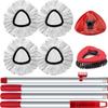 4 Pack Spin Mop Replacement Head Compatible with O Cedar EasyWring 1 Tank Microfiber, 30-58" Handle, Upgraded Triangle Mop Base and Scrub Brush Combo Set view 1