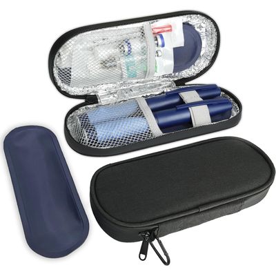 CDBXPRG Insulin Pen Cooler Travel Case with TSA Approved Ice Packs,Diabetic Medication Insulated Cool Organizer,Insulin Pen and Other Diabetic Supplies, for the Daily Life and Trip Black