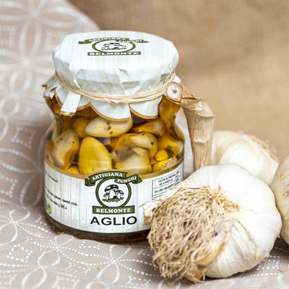 Belmonte Aglio - Premium Italian Garlic, Authentic Calabrese Flavor, Essential for Gourmet Cooking & Seasoning, Fresh Bulbs - Jar, 9oz