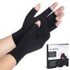 HENOTIC Arthritis Compression Gloves for Women Men, Fingerless Breathable & Moisture Wicking Compression Gloves for Relieving Carpal Tunnel Aches, Rheumatoid Pains, Joint Swell Black L view 1