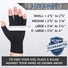 HENOTIC Arthritis Compression Gloves for Women Men, Fingerless Breathable & Moisture Wicking Compression Gloves for Relieving Carpal Tunnel Aches, Rheumatoid Pains, Joint Swell Black L view 3