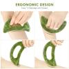2 PCS Jade Stone Gua Sha Massage Tool Set Body GuaSha Tool with Handle Muscle Scraping Massage Tools Facial Anti Cellulite Spa Acupuncture Tools for Massage, Lymphatic Drainage Valentine's Day Gifts view 4