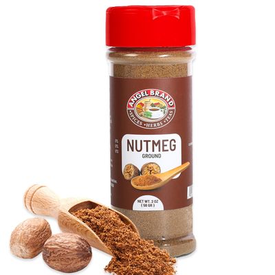 Angel Brand Ground Nutmeg 2 oz Bottle- Premium Rich and Aromatic Taste of Carefully Selected Nutmeg Ground  Versatile and Powerful Spice for Enhancing Your Cooking and Health