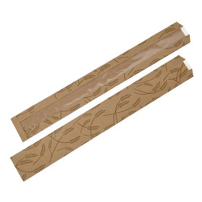 1000ea - 3-1/2 X 2 X 26 Kraft Bread Bags with Window Gusset - 2''