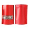100Pcs Red Kraft Paper Stand Up Pouches, Zipper Seal Top Storage Bags with Matte Window and Tear Notch, Resealable Favor Treats, Food Bags (7.87 inch x 11.81 inch) view 1