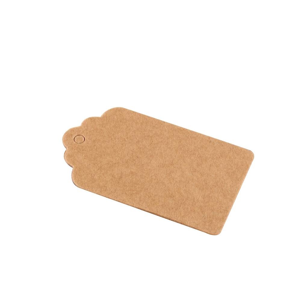 100Pcs 5 x 3cm Kraft Paper Gift Tags Label Hang Tags Paper Tag Price Blank Name Card Wedding Birthday Christmas Art Craft