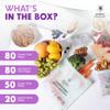 100% Certified Compostable kitchen Bags 230 Count, Resealable BioBased, Leak Proof, Freezer safe, 80 Snack, 80 Sandwich, 50 Quart, 20 Gallon Bags (Variety Pack) view 4