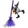 Animated Flying Witch with Broom Halloween Decoration - 25" view 3