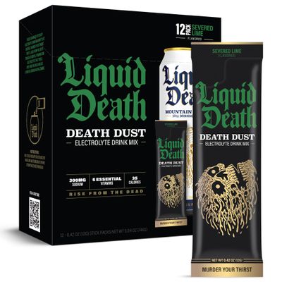 Liquid Death Electrolyte Death Dust - Lime Flavored Hydration Powder Packets - Severed Lime - 12-Stick Pack - Electrolyte Replacement