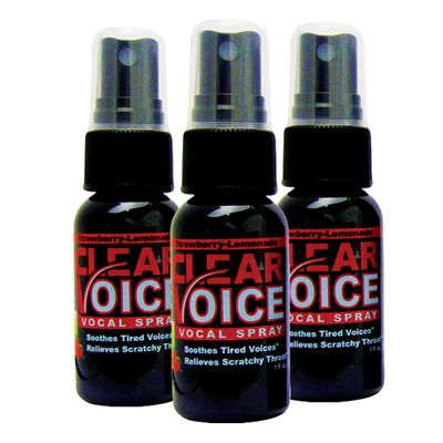 Clear Voice Vocal Throat Spray - Singing Ease & Voice Clarity, Fast Acting Herbal Oral Remedy for Singers, Speakers, Performers - Soothing Dampener, Moisturizer, USA Made (Strawberry Lemonade, 3 Pack)