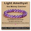 AD Beads Handmade Gemstone Stretch Elastic Bracelet Crystal Healing Reiki Nature's Beauty and Spiritual Essence Unisex (8mm, Purple Amethyst) view 1