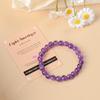 AD Beads Handmade Gemstone Stretch Elastic Bracelet Crystal Healing Reiki Nature's Beauty and Spiritual Essence Unisex (8mm, Purple Amethyst) view 3