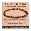 AD Beads Handmade Gemstone Stretch Elastic Bracelet Crystal Healing Reiki Nature's Beauty and Spiritual Essence Unisex (4mm, Yellow Tiger's Eye) view 1